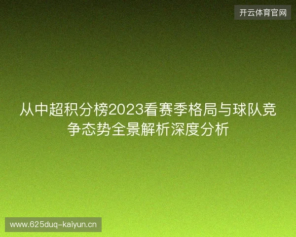 从中超积分榜2023看赛季格局与球队竞争态势全景解析深度分析 从中超积分榜2023看赛季格局与球队竞争态势全景解析深度分析